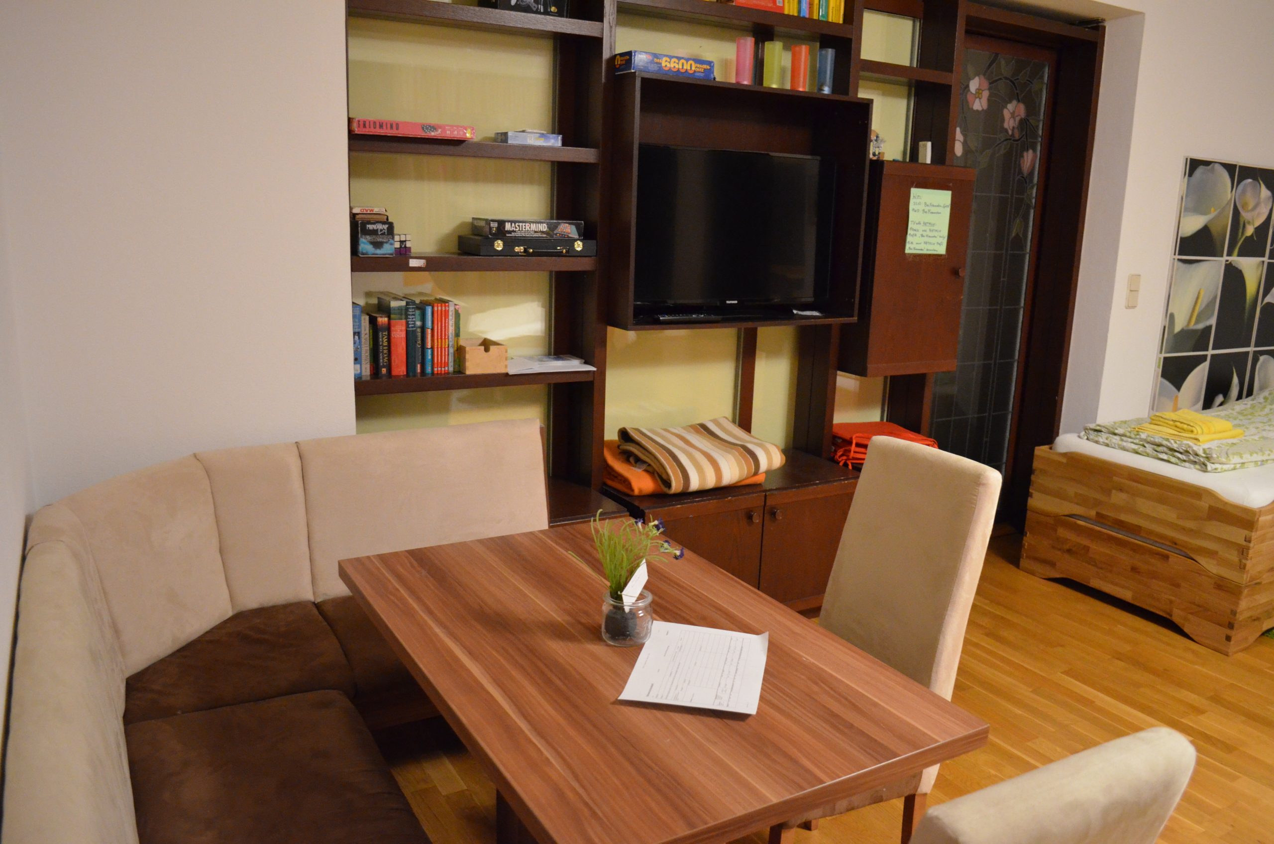 Essplatz im Wohnzimmer